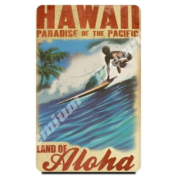 Havajai suvenyrų magnetas derliaus plakatas