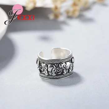 Korėjos 925 Sterlingas Sidabro, Dramblio Žiedai Moterims Lady Moterų Vestuvių Perdėti Atidaryti Antikvarinių Piršto Žiedai Didmeninė