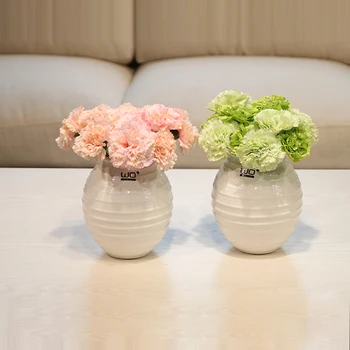 Gėlių Bonsai gvazdikai dirbtinės gėlės nustatyti vazoninių augalų, gėlių Keramikos stiklo vaza namų puošybai Motinos diena dovana