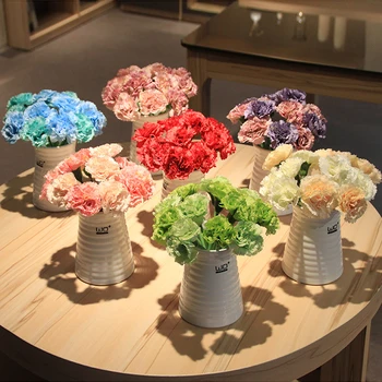 Gėlių Bonsai gvazdikai dirbtinės gėlės nustatyti vazoninių augalų, gėlių Keramikos stiklo vaza namų puošybai Motinos diena dovana