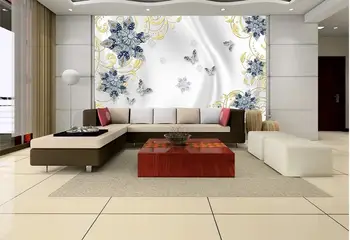 Naujas Custom 3D Didelės Freskos Tapetai Jūros žvaigždė mėlyna žvaigždė papuošalai gėlių vaikų kambarys, TV Foną gyvenimo Miegamasis