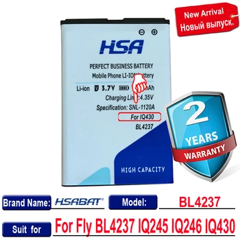 Naujas 2400mAh BL4237 Mobiliojo Telefono Baterija Skristi BL4237 IQ245 IQ246 IQ430 mobiliojo telefono Baterija