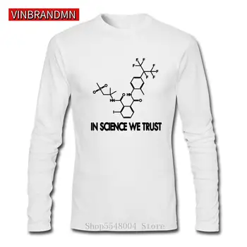 Mokslo Tikimės, Marškinėliai Geek Švietimo Laiškas Spausdinti Ilgomis Rankovėmis T-Shirt Vyrai Laboratorinių Eksperimentų Chemija, Biologija Marškinėlius