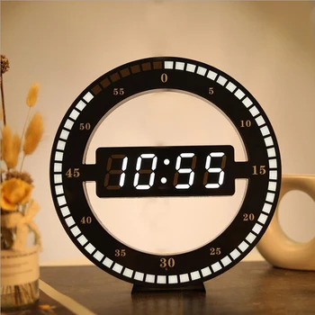 3D Skaitmeninis LED Sieninis Laikrodis Elektroninis Naktį Švyti Turas Sieniniai Laikrodžiai Automatiškai Reguliuoti Ryškumą Stalinis Laikrodis ES Plug