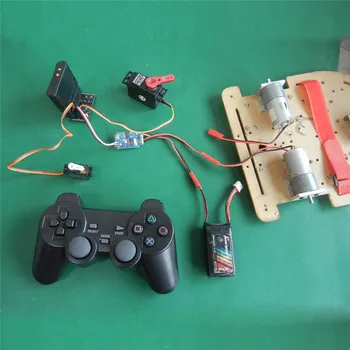 Wireless Gamepad Nuotolinio Valdymo ir Imtuvo Rinkinys, skirtas PS2 RC Robotas 