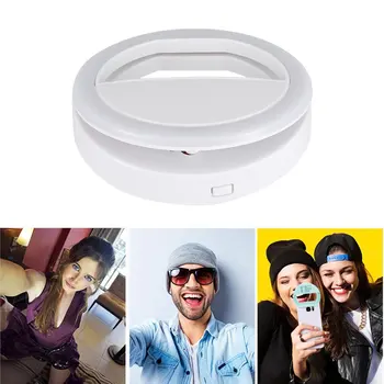 1pcs Nešiojamas Mobiliojo Telefono Selfie Šviesos Clip-On Lempa, LED Blykstė, Telefonas Žiedas 