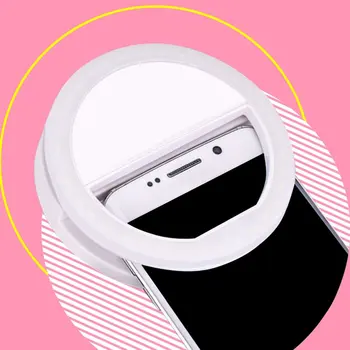 1pcs Nešiojamas Mobiliojo Telefono Selfie Šviesos Clip-On Lempa, LED Blykstė, Telefonas Žiedas 