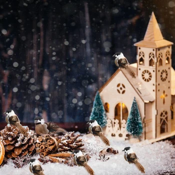 Kalėdų Eglutės Ornamentu Dirbtinių Paukščių Dekoro Medžio Vejos Sode Dirbtinių Paukščių Papuošalai Kalėdų Sodo Medžių Decorati