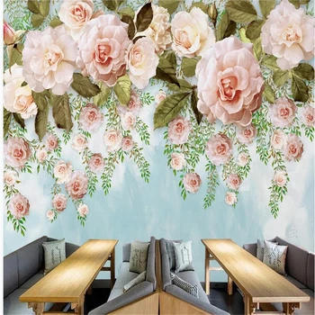 Modernus minimalistinis rankomis dažyti aliejus, tapyba gėlių Europos stiliaus 3D fone sienos dekoratyvinis dažymas 3d tapetai