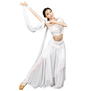 Moterų Grupės, Balta Kinų Stiliaus Kostiumai Moterų Dainininkė Daina Tiktų Pasakų Suknelė Cosplay Kostiumai, Džiazo Šokio Rave Drabužius DN7471
