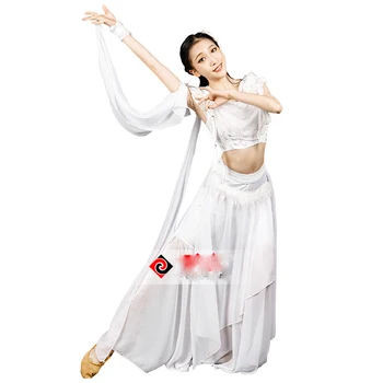 Moterų Grupės, Balta Kinų Stiliaus Kostiumai Moterų Dainininkė Daina Tiktų Pasakų Suknelė Cosplay Kostiumai, Džiazo Šokio Rave Drabužius DN7471