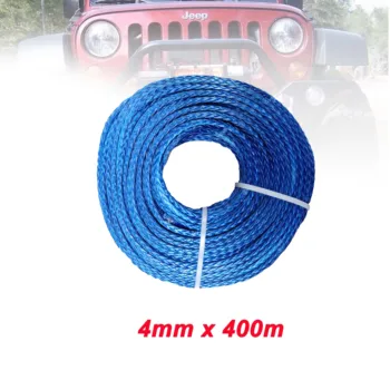 4mm x 400 metrų sintetinių UHMWPE virvės / gervė lynas/ vilkimo lyno ir traukti virvę gamyklos tiesioginis pardavimas