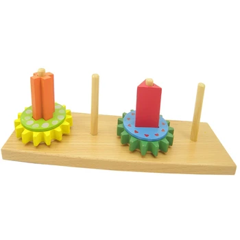 Montessori Anksti Švietimo Medienos Bloko Žaislai Pavarų Varantys Geometrinis Surenkant Blokus Spalvinga Rūšiavimo Lenta Blokuoti Nustatyti Rungtynės Žaislai