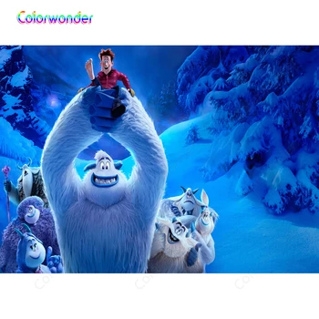 Colorwonder Fotografijos Fone Žmogaus ir Laukinės Žmogus su Savo Šeimos 7x5ft Ledo Pasaka, Pasaulyje Fonas Baby Shower Reklama