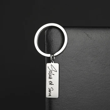 Sipuris Asmeninį Rašysenos Key Chain Unikali Nerūdijančio Plieno Priskirtą Raidę Paketų Prižiūrėtojų Raktinę Moterų Žmogus Pritaikymas Keychain