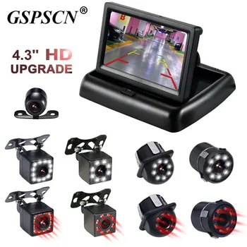 GSPSCN Automobilio Galinio vaizdo Kamera, Atbulinės eigos Parkavimo Sistema Rinkinys TFT LCD infraraudonųjų spindulių galinio vaizdo Monitorius Vandeniui Naktinio Matymo Atsarginę Kamerą