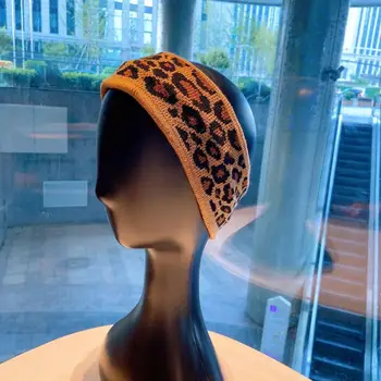 Mados Gėlių spausdinti Mazgas Moterų Lankelis Derliaus Hairband Merginų galvos Apdangalai, Leopardas ekrano užsklandą Plaukų Aksesuarai