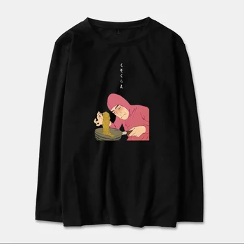 Rožinė Vaikinas Ramen Karalius VAPORWAVE Mados Hip-Hop Stiliaus marškinėliai Moterims, Vyrams, T Marškinėliai Atsitiktinis Marškinėliai ilgomis Rankovėmis marškinėliai Susagstomi megztiniai