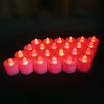 24Pcs Nekenksmingas LED Žvakė, Lempa, Spalvotų Baterija, Žvakės, Žvakių Šviesos Lempos Flameless Arbata Šviesos Šalies Namų Puošybai