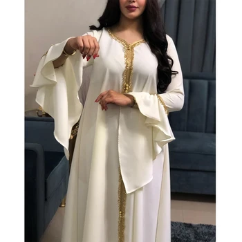 Dubajus Kaftan Abaja Pynimas Ilga Suknelė Elegantiškas Šalis Vakare Musulmonų Moterys Maxi Skraiste Suknelė Artimųjų Rytų Malaizija Turkijos Ramadanas Naujas