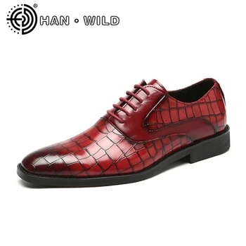 Vyrų Aprangos Batai Krokodilas Grūdo Odiniais Vyrų Vestuvių Oksfordo Bateliai Verslo Batus zapatos de hombre de vestir oficialų batai