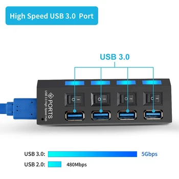 USB Hub 3.0 Multi USB 3.0 Hub USB Skirstytuvo High Speed 3 6 Uostus, 2.0 Gyv TF, SD Kortelių Skaitytuvas All In One PC Kompiuterių Priedai