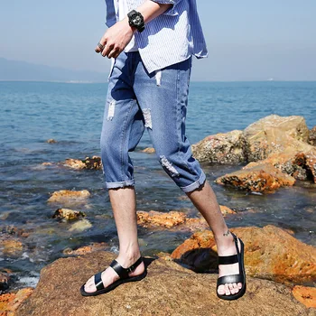 2020 metų vasaros naują atvykimo aukštos kokybės atsitiktinis elastiniai džinsai vyrams ,vyriški kelio Ilgio Kelnės, liesas džinsus vyrams dydis 28-36