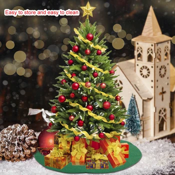 1pcs Žalia eglute, Sijonai, Prijuostės Linksmų Kalėdų Dekoracija Namuose Kilimų Kalėdų Medžio Sijonai Naujųjų Metų Apdaila Grindų Kilimėlis