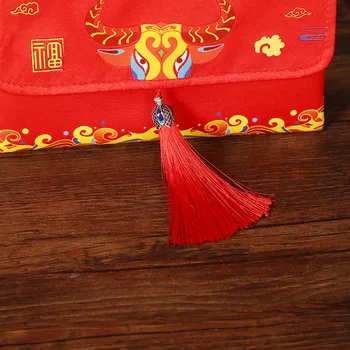 Sužadėtuvių Dovanų Maišelis Kinijos Raudonas Vokas Prabangus Gėlių Pinigų Kišenėje Aukštos Kokybės Brokatas Vestuvių Kutas Krepšiai Meno Mazgas Medžiaga