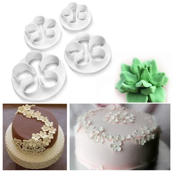 4PCS/set 3D Rose Žiedlapis Gėlės Formos Pjoviklis Maker Elegantiškas Tortas Formų Minkštas Tortas Dekoravimo Pelėsių Cukraus Amatų Pelėsių 