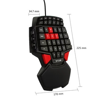 2020 Naujas Mini USB Žaidimų Klaviatūros Nešiojamų Laidinė Klaviatūra 47 klaviatūra Profesionalus, Ergonomiškas, Viena ranka Klaviatūrą Gamer