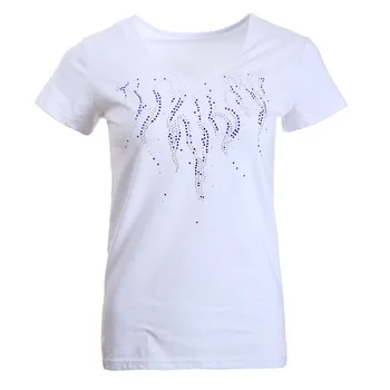 BLINGSTORY Aukštos Kokybės Moterų V-Kaklo Mados Deimantų marškinėliai apatinės Briaunos Viršūnes Tee Dropshipping LP520T039A