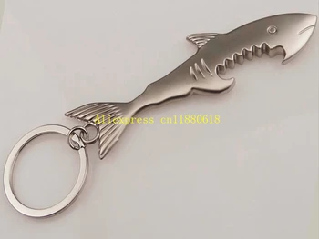 500pcs/daug Ryklių Formos Butelio Atidarytuvas Keychain Atidarytuvas Kūrybos Žuvų Keychain Alaus Atidarytuvas paketų prižiūrėtojų raktinę Gali Atidarytuvai