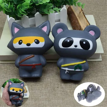 Gyvūnų Kawaii Ninja Plonas Panda/Fox/Bear Jumbo Duona Minkšta Lėtai Augančių Vaikų Žaislai Saldus Žavesio Animacinių Filmų Didmeninė Pyragas