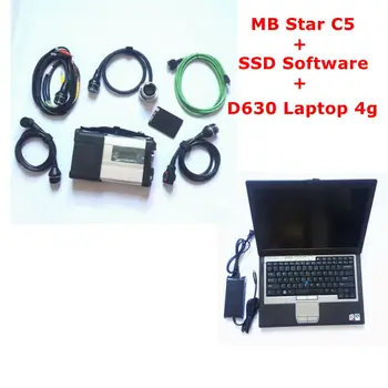 2020 karšto Diagnostikos Įrankis MB Automobilių Įrankiai MB Star C5 d prijungti C5 multiplexer vediamo programinės įrangos SSD D630 nešiojamas 4g pasiruošę dirbti