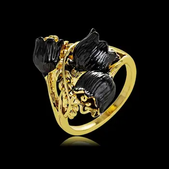 Viennois Dubajaus Stiliaus Gėlių Dydžio Žiedai Moterų Auksu Derliaus Moterų Dydžio Žiedas Kokteilis Žiedas Dubajus Papuošalai