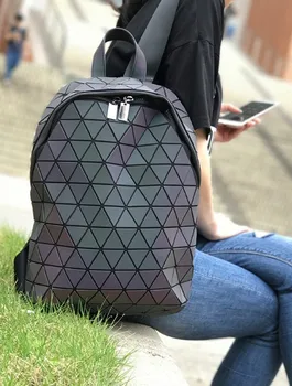 3D Geometrinis mados kelionių kuprinė unisex didelės talpos pečių maišą holografinis atšvaitas japonija dizainas, japonų karšto
