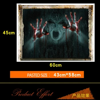 Kūrybos teroro poveikio Helovinas gotikos tapetai, lipdukai festivalis apdailos 3D dvasios sienų dekoro lipdukai namų dekoro Helovinas