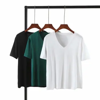 Woah 2020 Hy8893 Europos ir Amerikos mados moterų nauja kieta spalva core apykaklės trumpomis rankovėmis T-shirt