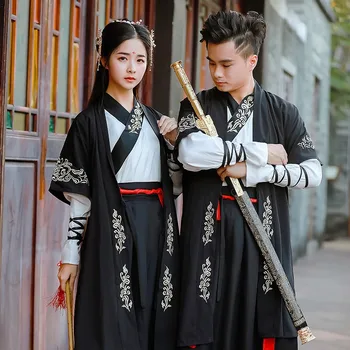 Trijų vienetų Kostiumas Hanfu Kinų Stiliaus Senovės Kostiumas Tradicinių Etapo Rezultatus Drabužių, Retro klasės grupė, kostiumai Unisex
