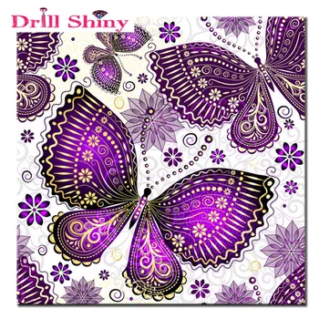 Diamond Siuvinėjimo purpurinis drugelis 5D 
