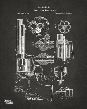 6 Pasirinkimų Klasikinis Ginklą Struktūros Diagramos Plakatas Vintage Retro Paveikslai Tapyba 