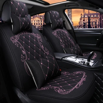 Visiška linų pluošto automobilių sėdynės padengti automobilių sėdynės apima Mercedes benz aclass cla c slc slk cls e cl klasės 