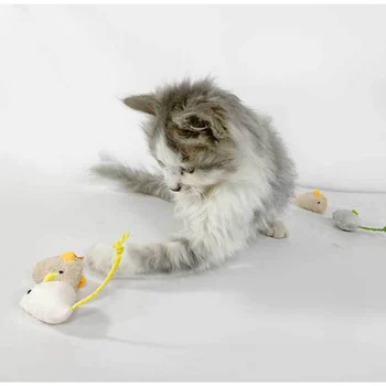 3pcs Pelės Formos Katė Žaislas 6cm atsparus Įbrėžimams Pliušinis Naminių Reikmenys Bendrauja Braižymo Lėlės Kačiukas, Šuniukas LADA-sal