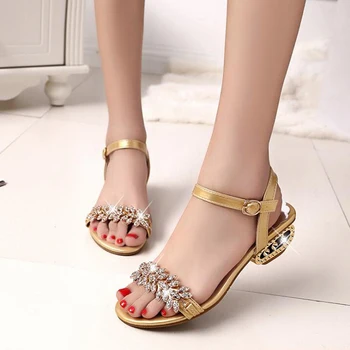 Moterų sandalai 2019 m. vasaros mados kristalų sandalai moterims atsitiktinis Pleištai sandalai, patogus sandalia feminina dydis 34~41