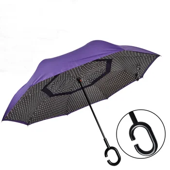 10vnt/lotRewind automobilio saulės skėtis atvirkštinio skėtis dviguba apsaugos nuo saulės kūrybos tiesiai polių saulėtas skėtis