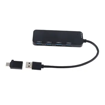 2021 Naujas HUB USB 3.0 4 Prievadai USB 2.0 Docking Station Išorės Splitter