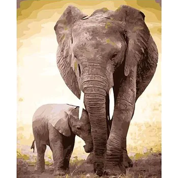ArtSailing nuotraukų skaičius Tėvų-vaikų Elephas paveikslų numeriai Modulinės NUOTRAUKAS KAMBARIŲ ANT DROBĖS NP-058