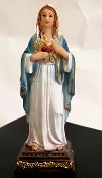 Angel pav mergelės paliesti šventosios širdies statula Marija pateikti malda krepšelį su Katalikų šventoji Jėzaus Kristaus objektas