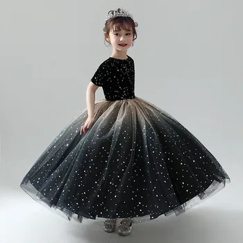 2020 m. naujas gėlių mergaitės suknelė moterų princesė dress purus verpalų ilgai, naujas modelis podiumo mažas priimančiosios fortepijono atlikimo
